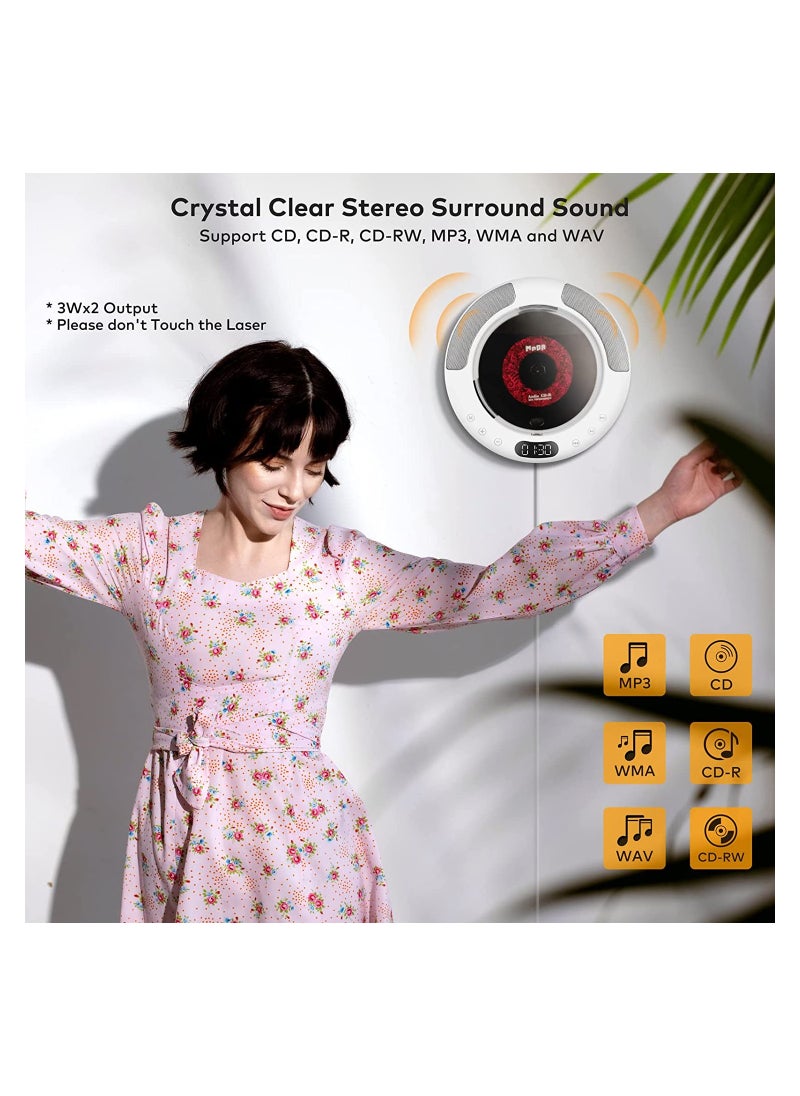Generic - Wall CD Player For Home Bluetooth CD Player With Speakers FM Radio With LED Screen Supports CD Bluetooth FM Radio U Disk AUX Timer - Image 1