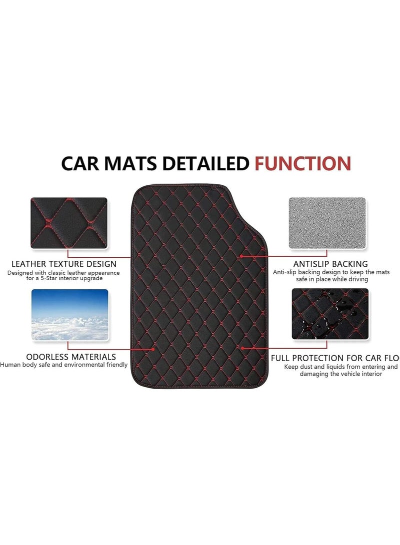 TRASSLE 5 Pcs Deluxe Carpet Floor Mat Set Waterproof Universal Fit Car Floor Mats Protection with Rubber Lining, Suitable for All Vehicles - Image 3
