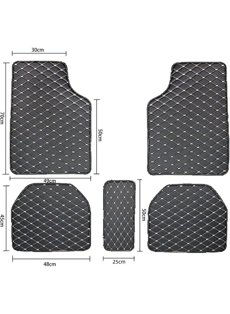 TRASSLE 5 Pcs Deluxe Carpet Floor Mat Set Waterproof Universal Fit Car Floor Mats Protection with Rubber Lining, Suitable for All Vehicles - Image 2