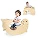 Olakids Climbing Arch for Toddlers 3 in 1 Kids Wooden Rocking Horse Toy Climber Rocker Play Table Baby Pikler Montessori Indoor Activity Climb Gym Playground Gift for Boys Girls - Image 2