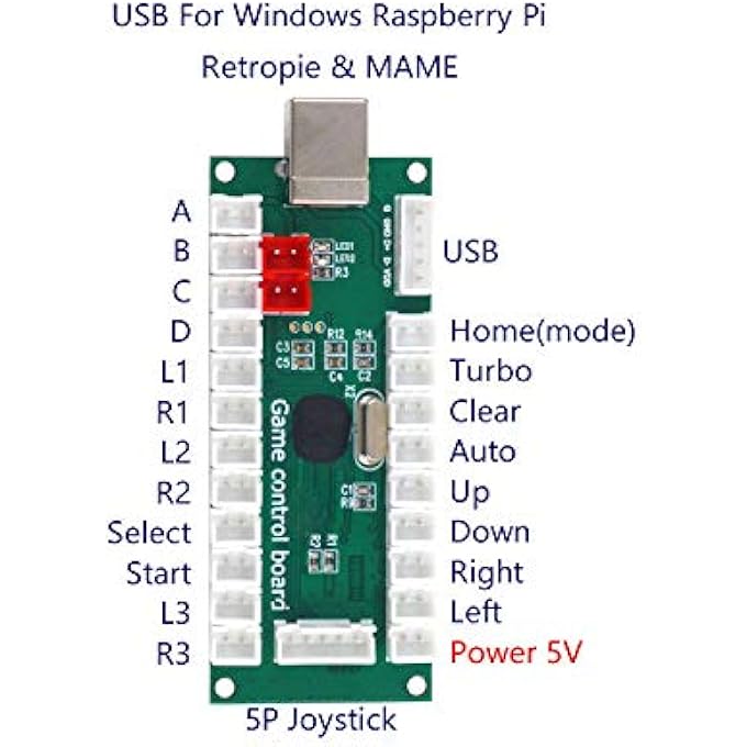 SJ@JX ARCADE GAME 2 PLAYER CONTROLLER DIY KIT MICROSWITCH RECESSED BUTTON 4&8 WAY JOYSTICK ZERO DELAY USB ENCODER FIGHTING STICK HANDLES CONSOLE FOR PC MAME RASPBERRY PI RETROPIE - Image 2