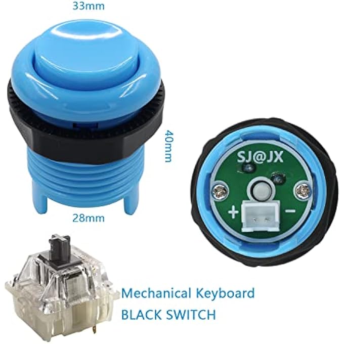 SJ@JX ARCADE GAME 2 PLAYER CONTROLLER DIY KIT MICROSWITCH RECESSED BUTTON 4&8 WAY JOYSTICK ZERO DELAY USB ENCODER FIGHTING STICK HANDLES CONSOLE FOR PC MAME RASPBERRY PI RETROPIE - Image 3