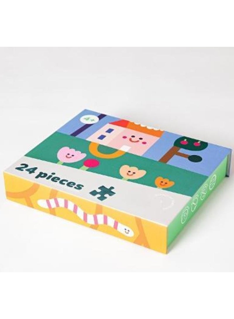 أحجية تركيب الصور (بازل) بطابع حديقة الأطفال، 24 قطعة، تصميم ملون برسومات توضيحية وشخصيات لطيفة - Image 1