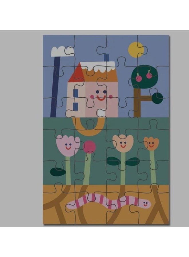 أحجية تركيب الصور (بازل) بطابع حديقة الأطفال، 24 قطعة، تصميم ملون برسومات توضيحية وشخصيات لطيفة - Image 3