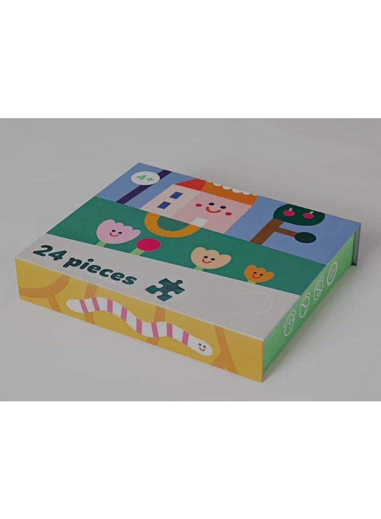 أحجية تركيب الصور (بازل) بطابع حديقة الأطفال، 24 قطعة، تصميم ملون برسومات توضيحية وشخصيات لطيفة - Image 4