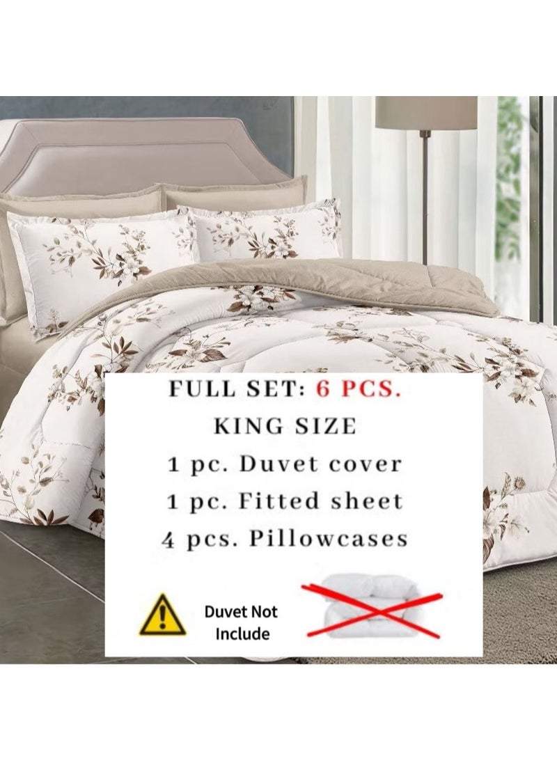 Generic DUOMA duvet cover set , king size ,6pcs set with duvet cover 220*240cm and fit sheet and 4pcs pillow cases  - Image 2
