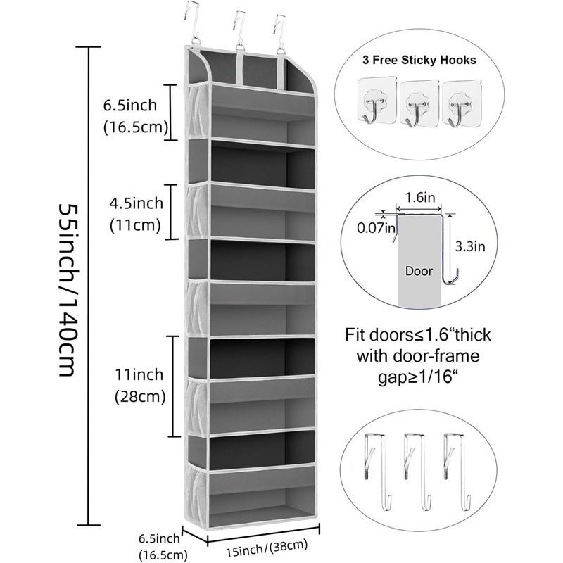 Non-Woven Fabric Behind-The-Door Dormitory Storage Hanging Bag For Home Underwear Storage Bag Wall-Mounted Storage Net Bag - Image 5