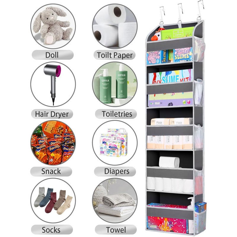 Non-Woven Fabric Behind-The-Door Dormitory Storage Hanging Bag For Home Underwear Storage Bag Wall-Mounted Storage Net Bag - Image 3