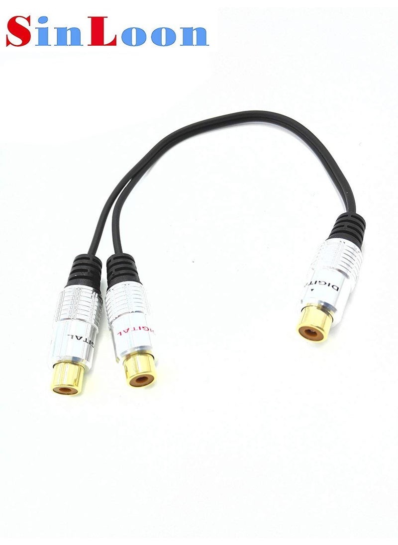 SinLoon SinLoon Aluminium Alloy RCA YSplitter Single to Dual RCA Digital Coaxial Splitter Gold Plated Adapter Audio Cable  - Image 2