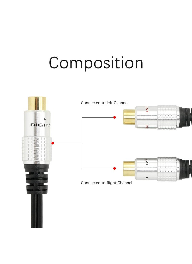 SinLoon SinLoon Aluminium Alloy RCA YSplitter Single to Dual RCA Digital Coaxial Splitter Gold Plated Adapter Audio Cable  - Image 5