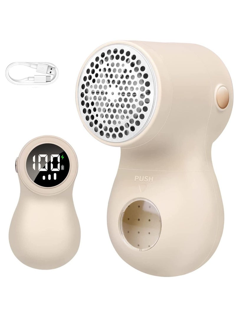 Mini Fabric Shaver Rechargeable Lint Remover with 3 Speeds LED Digital Display Bobble Remover For Clothes