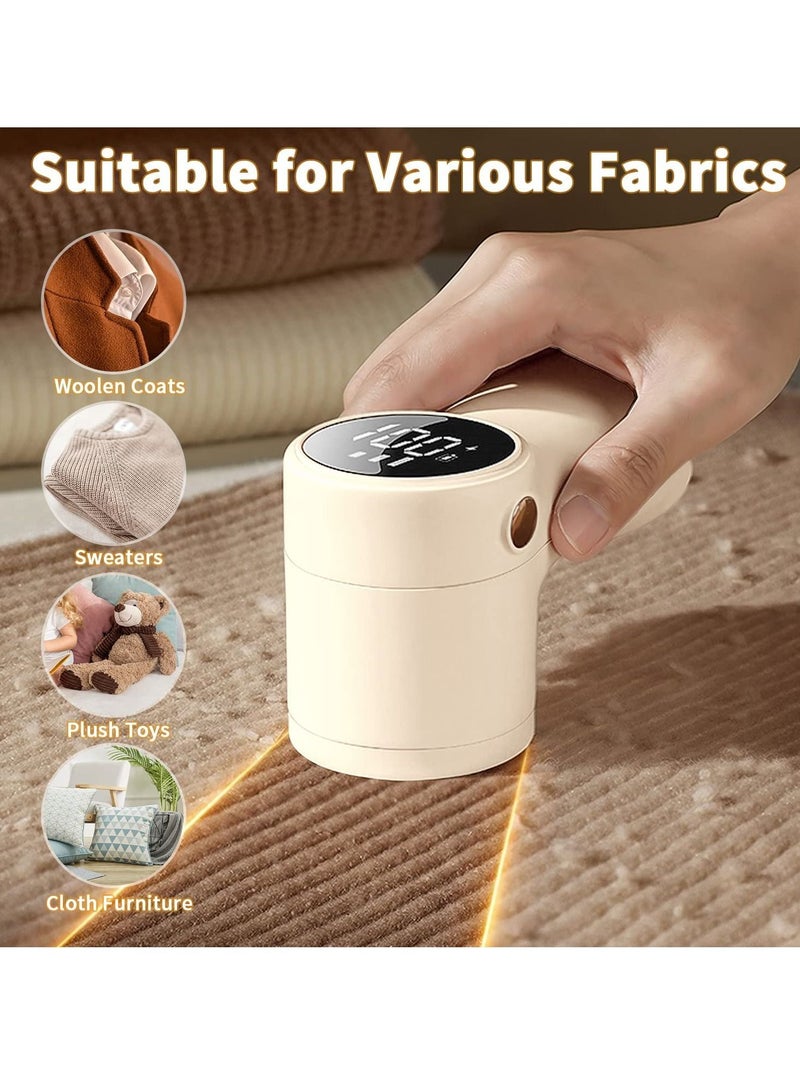 Mini Fabric Shaver Rechargeable Lint Remover with 3 Speeds LED Digital Display Bobble Remover For Clothes