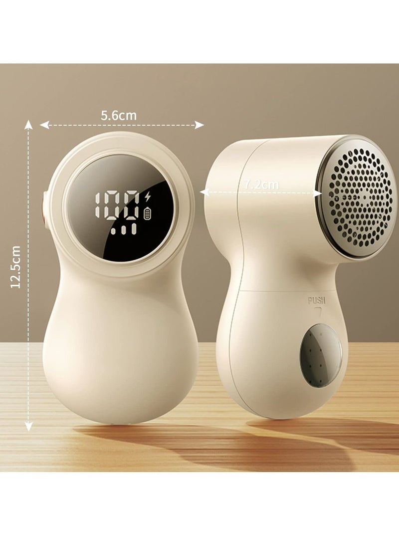 Mini Fabric Shaver Rechargeable Lint Remover with 3 Speeds LED Digital Display Bobble Remover For Clothes