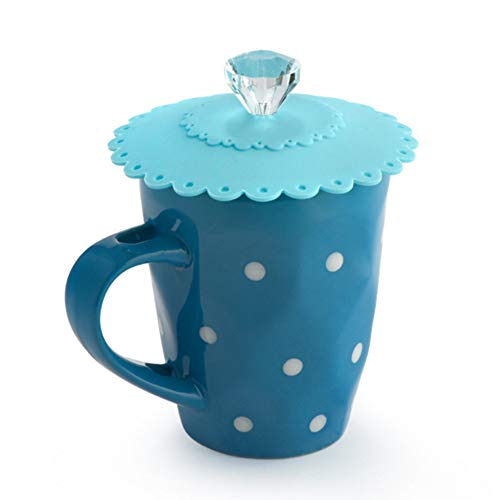 Natuworld 6Pcs Food Grade Silicone Cup Lids Creative Diamond Mug Cover Anti-dust Airtight Seal Cup Cover Hot Cup Lids for Coffee Tea Water Cups (Random Color) - Image 4