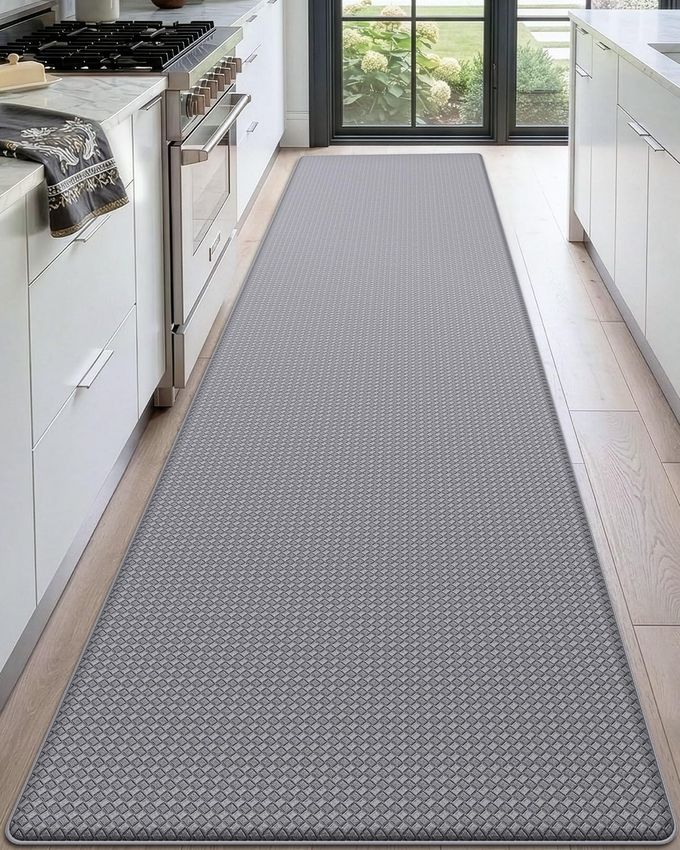 DEXI Kitchen Floor Mats Cushioned Anti Fatigue, 23x86, Large Long Standing Runner Rug Waterproof, Comfort Memory Foam Padded for Front Sink Laundry, Grey - Image 1
