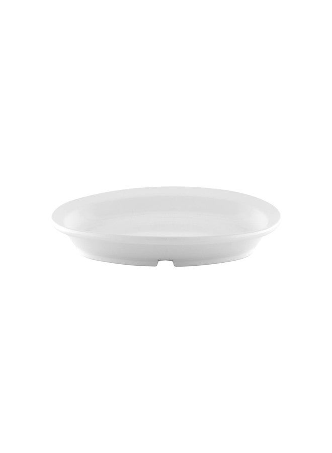 Get G.E.T. 12" x 8" White Oval Heavy-Duty Melamine Plastic Serving Platter (Set of 4) - Image 3
