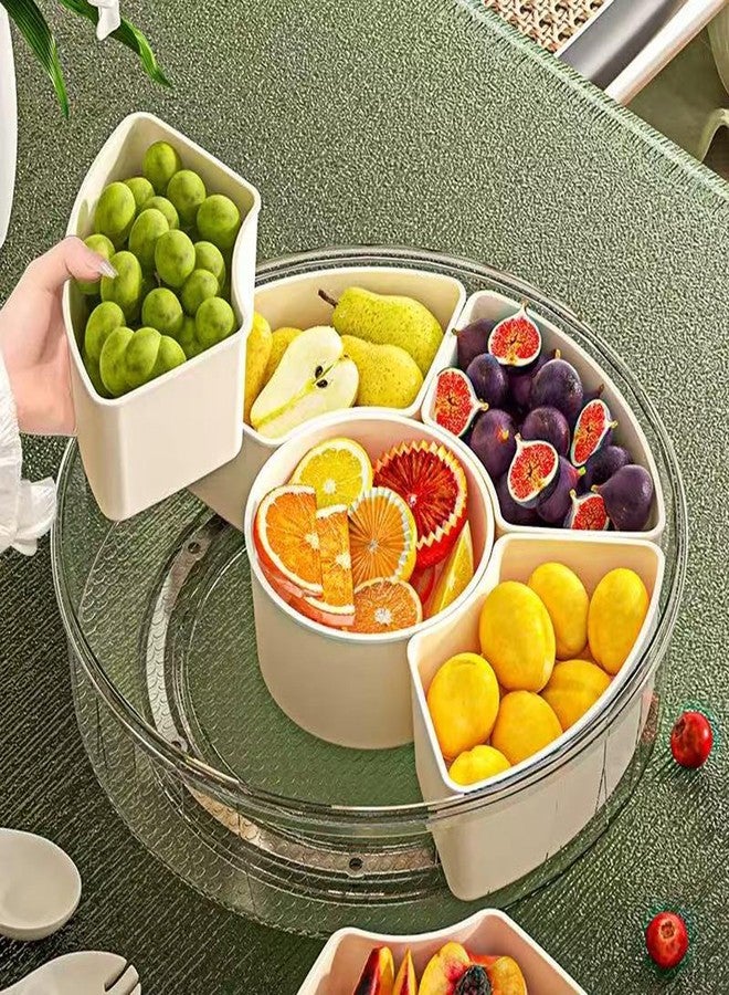 Fuukou Snackle Box Container,Divided Serving Tray with Lid and Handle,SnackleBox 6 Compartments,Portable Snack Platter,Clear Organizer for Fruits Snacks Tray,Nuts Candy Tray and Spice Organizer - Image 4