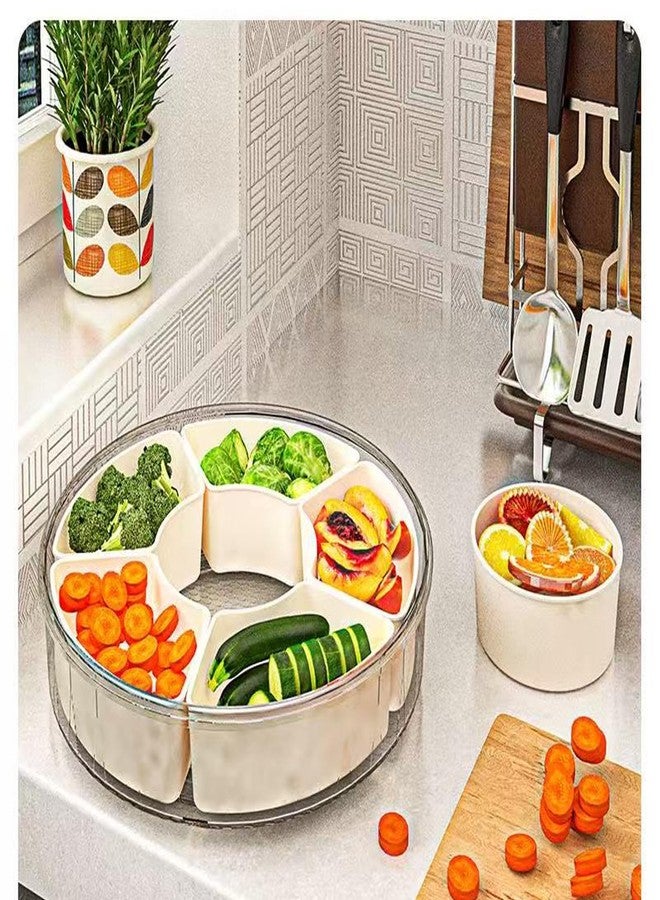 Fuukou Snackle Box Container,Divided Serving Tray with Lid and Handle,SnackleBox 6 Compartments,Portable Snack Platter,Clear Organizer for Fruits Snacks Tray,Nuts Candy Tray and Spice Organizer - Image 5