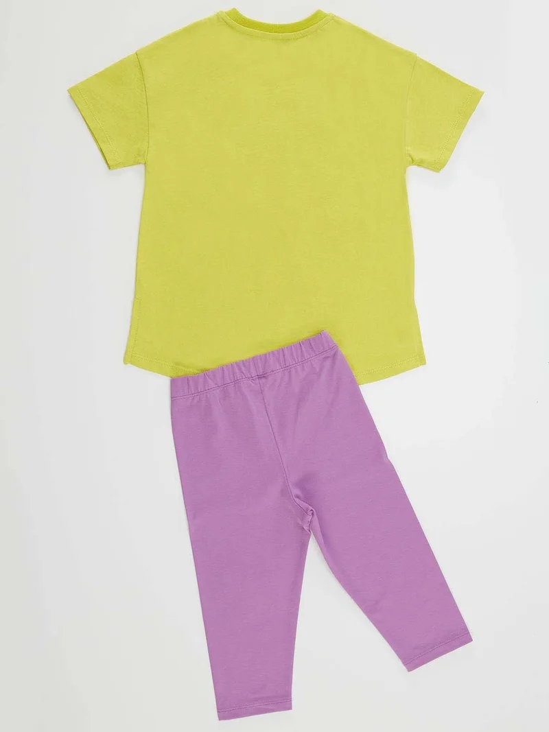 Denokids Cool Unicorn Girl T-shirt Lilac Tights Set