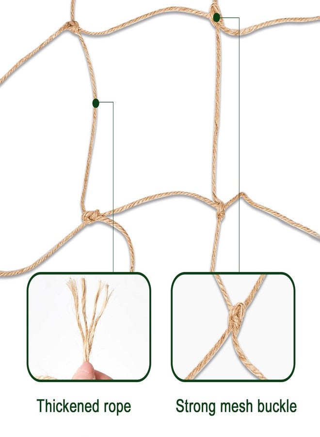 Miuezuth Plant Support Trellis Netting - Biodegradable Natural Jute Net for Garden Climbing Vining Plants Cucumber, Vine, Fruits & Vegetables Tomato (3.3 Ft X 6.6 Ft, 5.9 Inch Squares) - Image 3