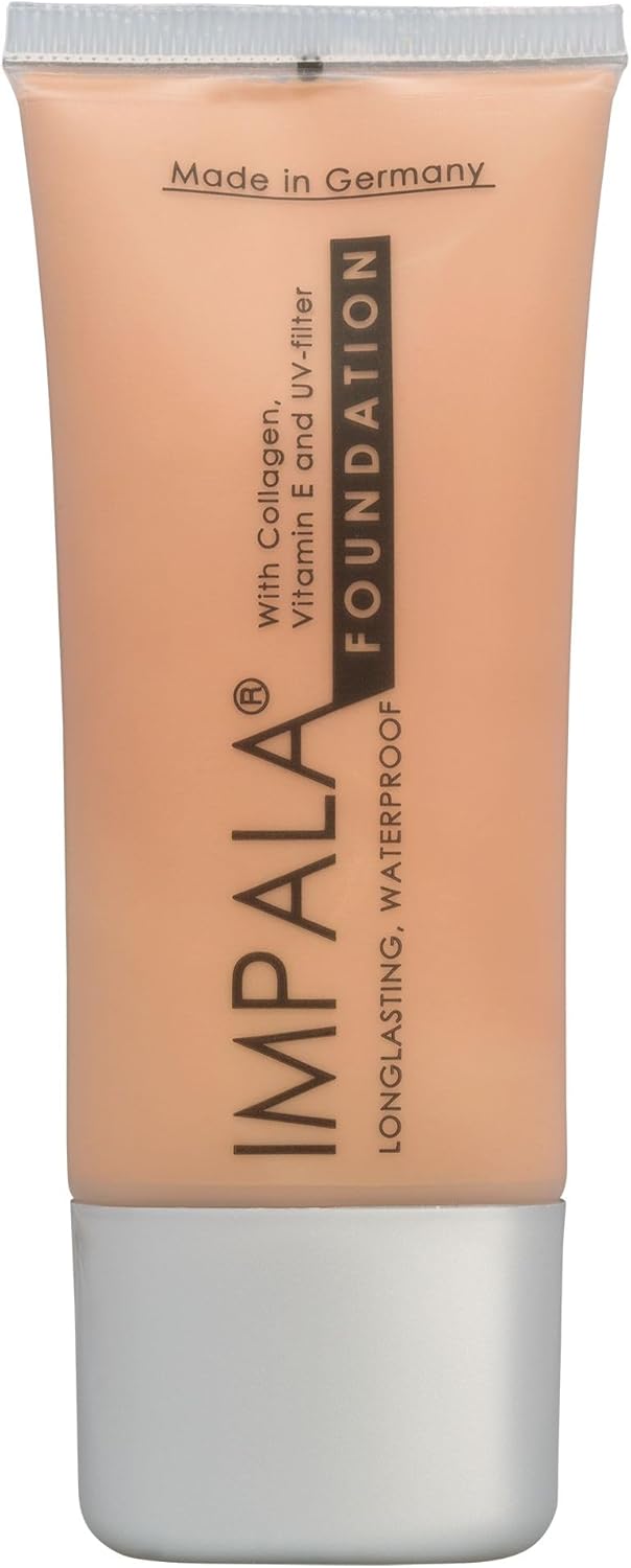 IMPALA LongLasting Foundation Color 03 Full Coverage Foundation WaterResistant Makeup Collagen and Vitamin E Makeup with Sun Protection UV Light Filter