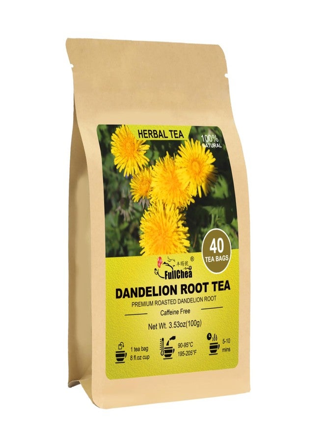 FullChea - Dandelion Root Tea Bags, 40 Teabags, 2.5g/bag - Premium Roasted Dandelion Root - Non-GMO - Caffeine-free - Detox Herbal Tea - Helps Improve Digestion & Immune System - Image 1