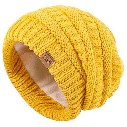 REDESS Slouchy Beanie Hat for Women Winter Warm Chunky Soft Oversized Cable Knit Cap - Image 3