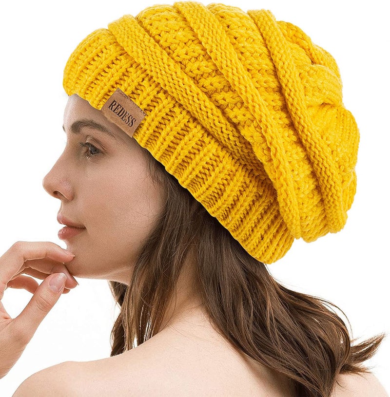 REDESS Slouchy Beanie Hat for Women Winter Warm Chunky Soft Oversized Cable Knit Cap - Image 5