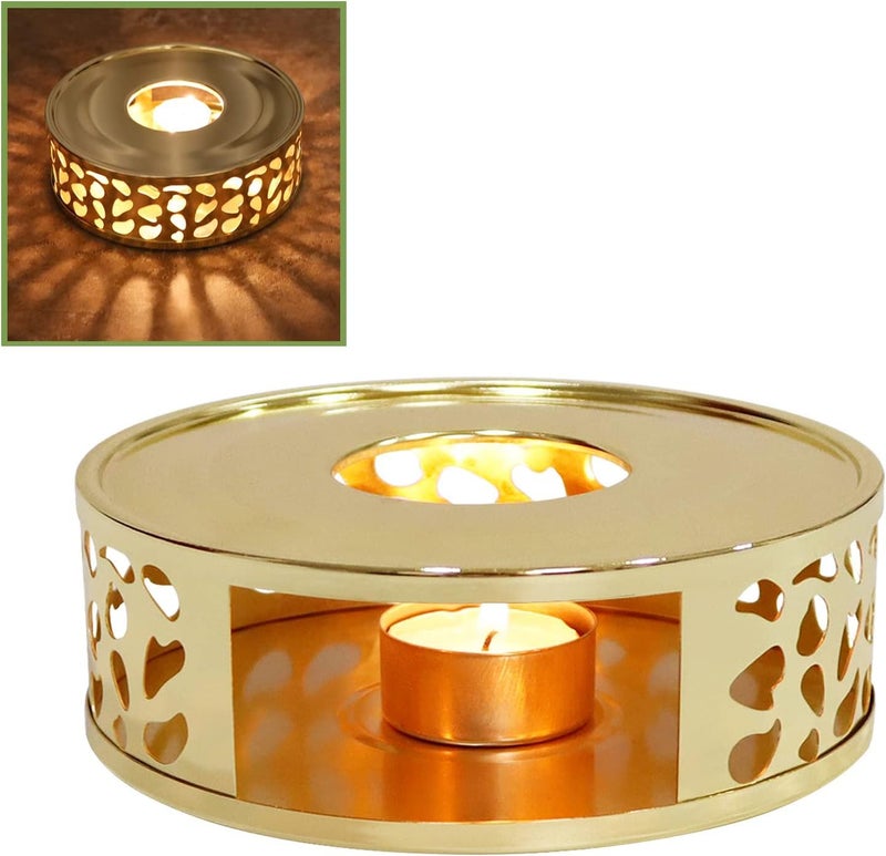 KAYCROWN Teapot Warmer, Stainless Steel Tea Warmer with Candle Holder, Candle Heater for Heating Tea, Coffee and Milk, Universal Teapot Heater - Image 1