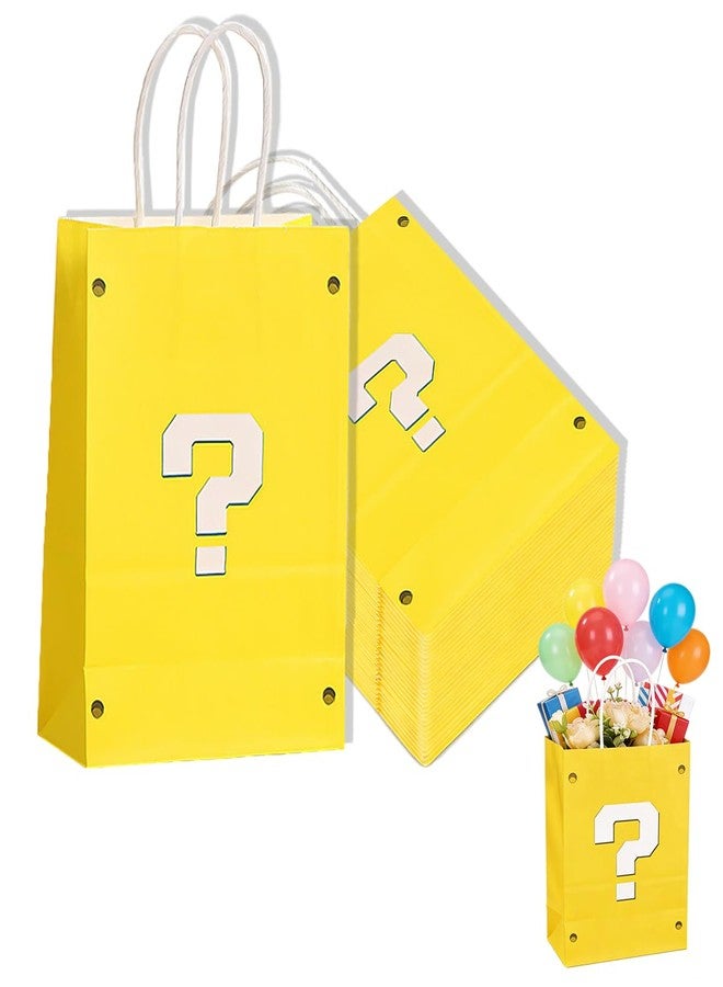 Leemeexaa 30 Pcs Yellow Party Gift Bags Disposable Paper Candy Bags for Birthday Party Decor, Party Favors Events, Carnival Prizes, Family Get Togethers. - Image 1