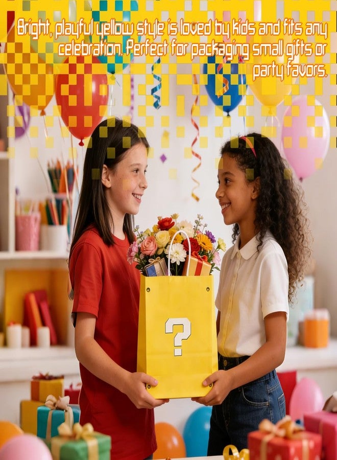 Leemeexaa 30 Pcs Yellow Party Gift Bags Disposable Paper Candy Bags for Birthday Party Decor, Party Favors Events, Carnival Prizes, Family Get Togethers. - Image 5