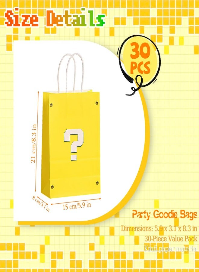 Leemeexaa 30 Pcs Yellow Party Gift Bags Disposable Paper Candy Bags for Birthday Party Decor, Party Favors Events, Carnival Prizes, Family Get Togethers. - Image 2