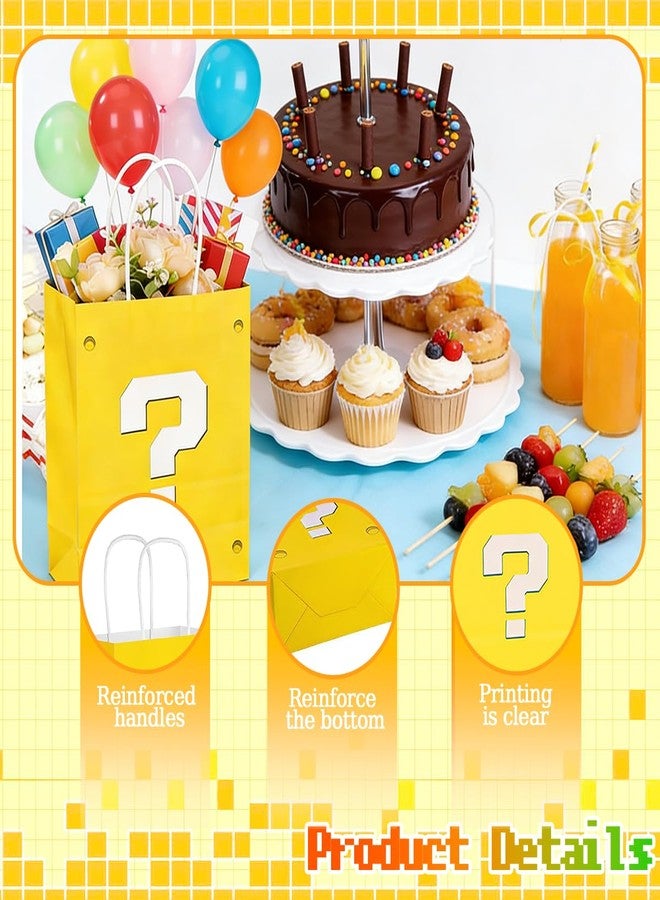 Leemeexaa 30 Pcs Yellow Party Gift Bags Disposable Paper Candy Bags for Birthday Party Decor, Party Favors Events, Carnival Prizes, Family Get Togethers. - Image 3