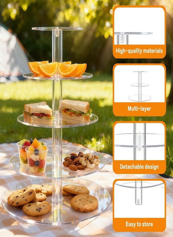 Odowalker 1 Pcs Cupcake Stand, 5 Tier Cupcake Holder, Acrylic Cupcake Stand Round Cupcake Tower Round Tiered Cupcake Holder, Clear Acrylic Cup Cake Tower Stand for Party, Wedding, Birthday, Baby Shower, Halloween - Image 3