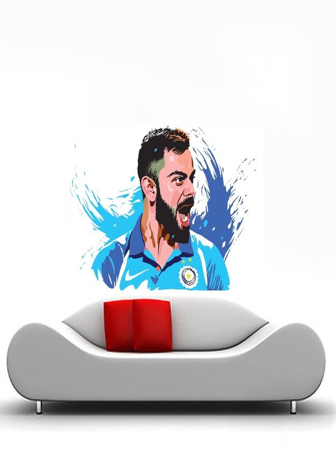 Sticker Yard Virat Kohli Sports Vinyl Wall Sticker for Living Room/Bedroom/Office and All Decorative Wall Stickers Size 55X40CM - Image 2