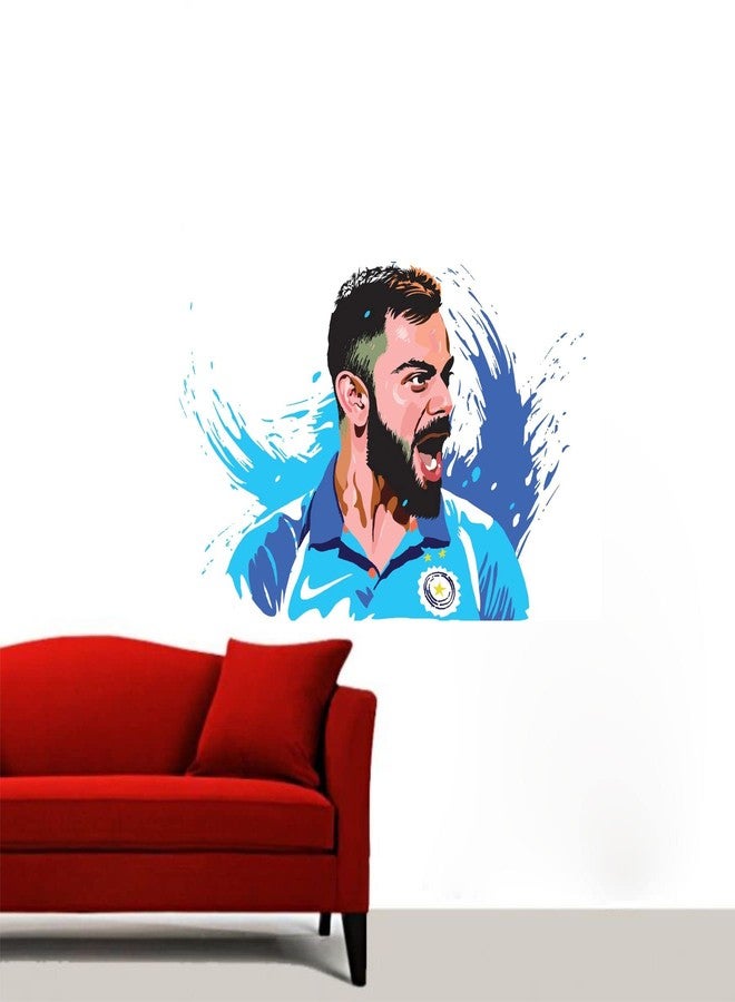 Sticker Yard Virat Kohli Sports Vinyl Wall Sticker for Living Room/Bedroom/Office and All Decorative Wall Stickers Size 55X40CM - Image 3