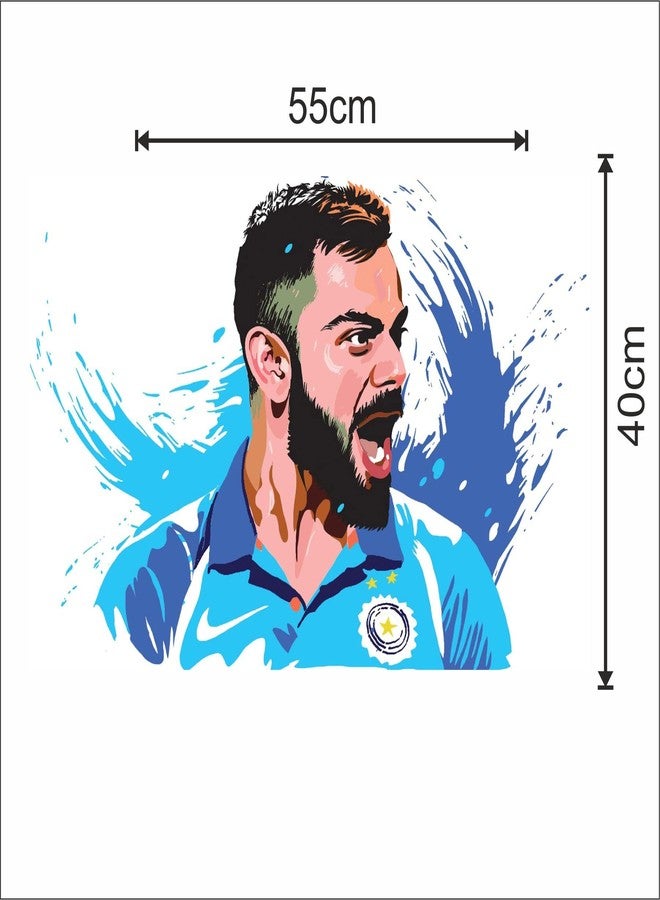Sticker Yard Virat Kohli Sports Vinyl Wall Sticker for Living Room/Bedroom/Office and All Decorative Wall Stickers Size 55X40CM - Image 4
