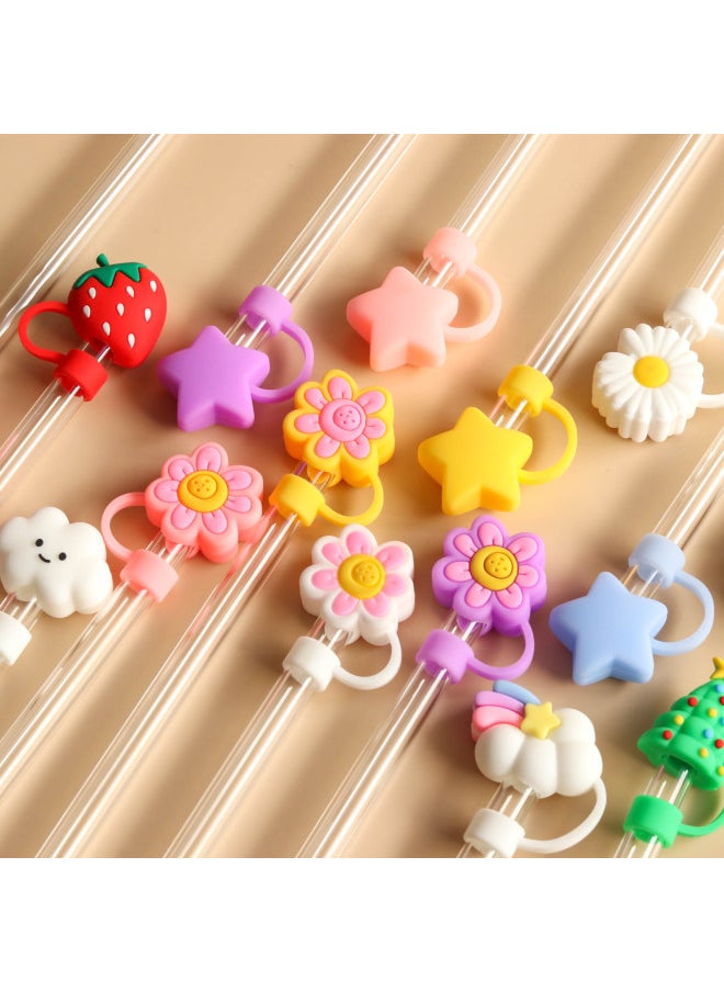 Generic - 10mm Straw Plug Cover Cross-border Silicone Dust Cap Dust Plug Accessories Suitable For Stanley Water Cup Straw Cap Decoration-Color:10mm Meat Powder Love Wings - Image 1