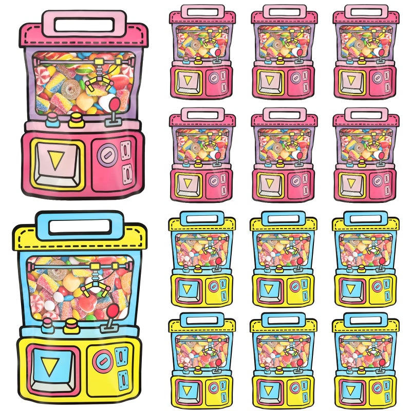 EONSUI 30PCS Plastic Claw Machine Shaped Goodies Bags with Handles for Kids Birthday, Back to School Supplies, Baby Shower, Party, Wedding, Reusable Bulk Gift Wrapper for Candy, Snacks, Chocolate - Image 1