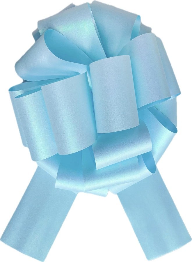 BXCMYDR 1PC Giant Pull Bow for Gift Wrapping, 14" Sparkling Glitter Ribbon Large Bow, (Pack of 1, 14 Inches) Instant Car Bow for Appliances, Bike, Big Bow for Birthday Presents Wedding Decoration (Sky Blue) - Image 1