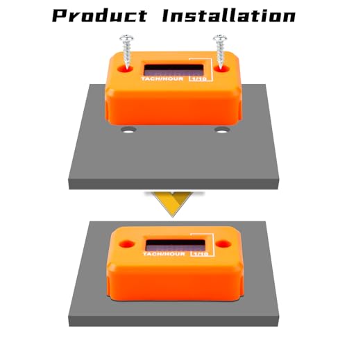 Jayron Nine-Rong Self-Powered Tach Hour Meter Digital LCD Inductive Tachometer Timing RPM Measuring Waterproof Design,for Gas Engine Lawn Mower Motorcycle Snowmobile Generator(2 Stroke)(Orange) - Image 5