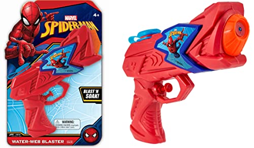 Ja-Ru JARU Large 8 Marvel Spiderman Water Squirt Gun 1 Pack Improved Style Avengers Soaker for Kids Fun Training Dog Cat Pool Toy Include 1 Sticker68191s - Image 1