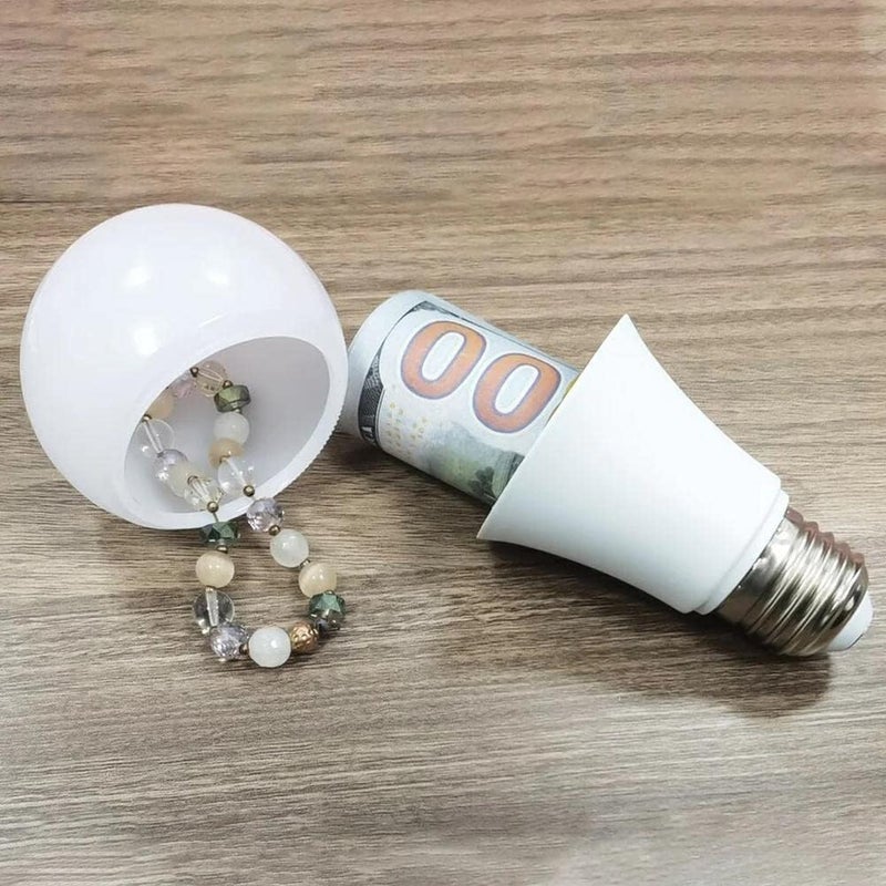 Weicoca Light Bulb Safe Box Secret Light Bulb- Safe Light Bulb Secret Compartment- Storage Realistic Light Bulb Decoy Hiding- Secret Hiding Spot- Diversion Safe Stash Hide Valuables - Image 4