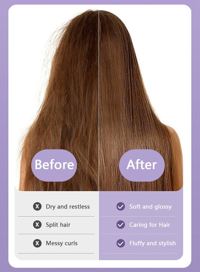 NIBEMINENT Mobile Heat Comb Rechargeable Portable Wireless Generic Electric Splint Straight Hair Comb Purple 19X4X2.5CM - Image 2