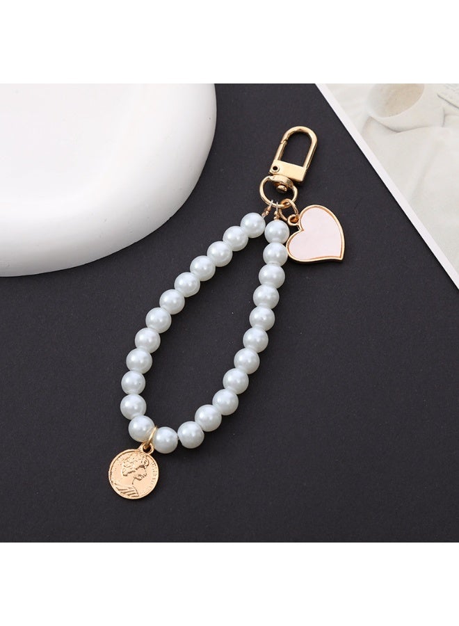NIBEMINENT Phone Charm/ Chain Strap for Women Girls,K825 Pearl Flowers Cell Phone Case Lanyard Wrist Strap