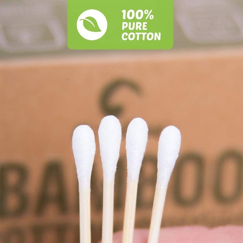 EcoFox Bamboo Cotton Swabs 1000 Count | Eco-Friendly & Pure Cotton Buds | Double Tipped Sticks | 100% Plant-Based & Natural | Perfect for Makeup & Nail Applications, Arts & Crafts, Removing Dust & Dirt… - Image 4