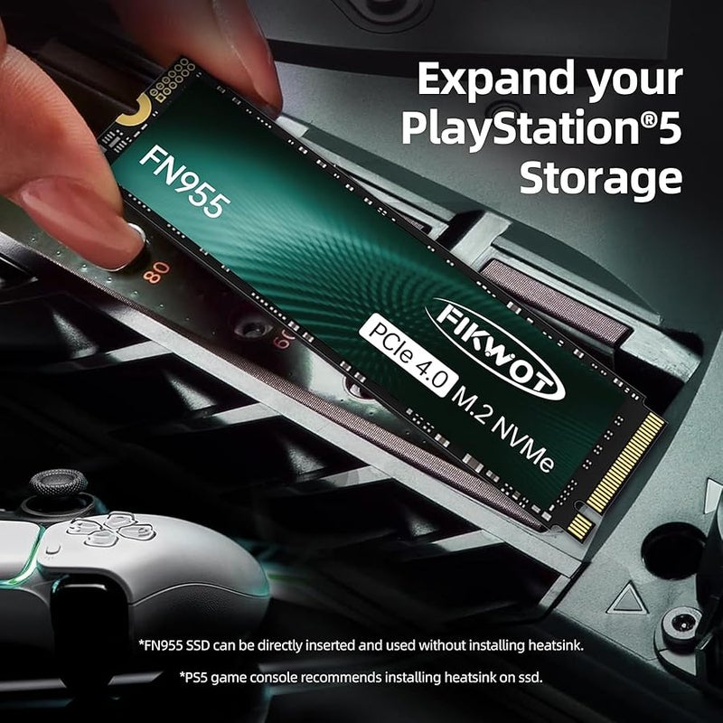 Fikwot FN955 1TB NVMe SSD M.2 2280 PCIe Gen4x4, Up to 7300MB/s, 3D NAND TLC Flash Internal Solid State Drive, Configure SLC Cache, Storage and Memory Expansion for PS5 Laptop Desktop - Image 3