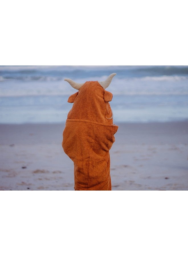 Yikes Twins Hooded Baby Towel for Kids 2-8 | Large 100% Cotton Baby Towel for Girls or Boys | Unisex Cute Texas Longhorn Bath Towels for Babies and Toddlers - Image 4