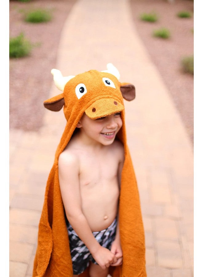 Yikes Twins Hooded Baby Towel for Kids 2-8 | Large 100% Cotton Baby Towel for Girls or Boys | Unisex Cute Texas Longhorn Bath Towels for Babies and Toddlers - Image 5