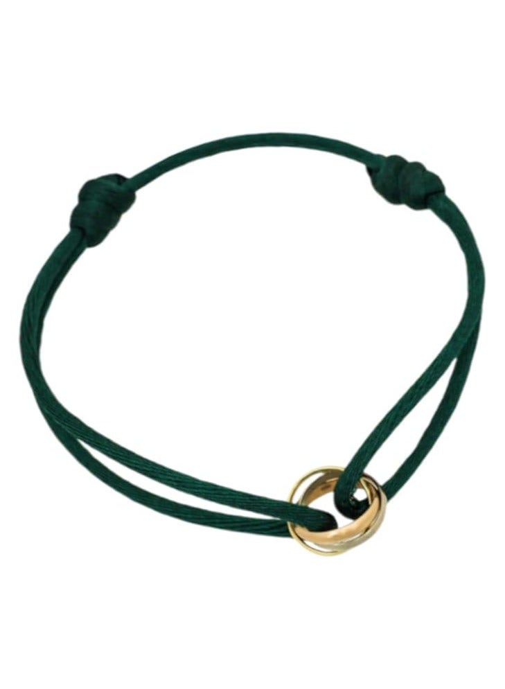 بونكا سوار بحلقة ثلاثية ذهبية لامعة للسيدات من بونكا (أخضر) - Image 1